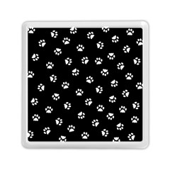 Footprints Cat White Black Memory Card Reader (square)  by EDDArt