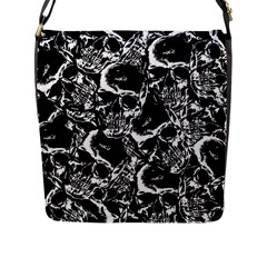 Skulls Pattern Flap Messenger Bag (l)  by ValentinaDesign