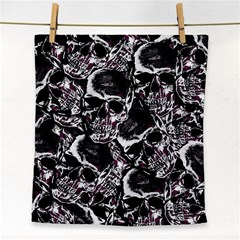 Skulls Pattern Face Towel by ValentinaDesign