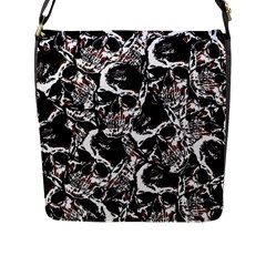 Skull Pattern Flap Messenger Bag (l)  by ValentinaDesign