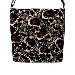 Skull Pattern Flap Messenger Bag (l)  by ValentinaDesign