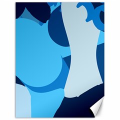 Blue Polka Canvas 12  X 16   by Mariart