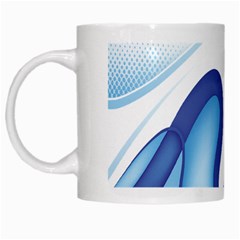 Glittering Abstract Lines Blue Wave Chefron White Mugs by Mariart