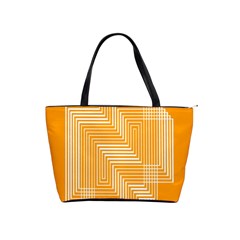 Orange Line Plaid Shoulder Handbags by Mariart