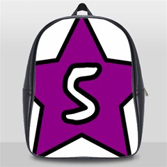 Star Five Purple White School Bags (xl)  by Mariart