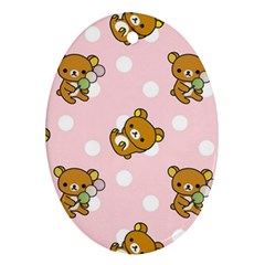 Kawaii Bear Pattern Ornament (oval) by Nexatart