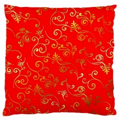 Golden Swrils Pattern Background Large Cushion Case (one Side) by Nexatart