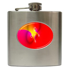 Complex Orange Red Pink Hole Yellow Hip Flask (6 Oz) by Mariart