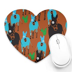 Zebra Horse Animals Heart Mousepads by Mariart