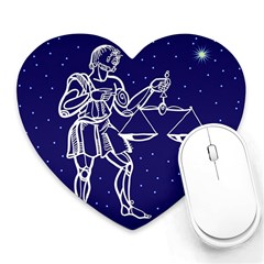 Libra Zodiac Star Heart Mousepads by Mariart