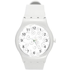 Pattern Round Plastic Sport Watch (m) by ValentinaDesign