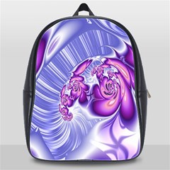 Space Stone Purple Silver Wave Chevron School Bags (xl)  by Mariart