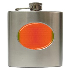 Scarlet Pimpernel Writing Orange Green Hip Flask (6 Oz) by Mariart