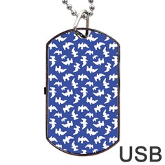 Birds Silhouette Pattern Dog Tag Usb Flash (one Side) by dflcprintsclothing