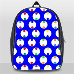 Easter Egg Fabric Circle Blue White Red Yellow Rainbow School Bags (xl)  by Mariart