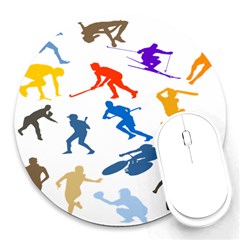 Sport Player Playing Round Mousepads by Mariart