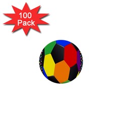 Team Soccer Coming Out Tease Ball Color Rainbow Sport 1  Mini Buttons (100 Pack)  by Mariart