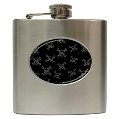 Skull Pattern Hip Flask (6 Oz) by ValentinaDesign