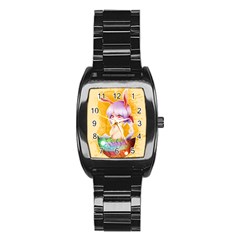 Easter Bunny Furry Stainless Steel Barrel Watch by Catifornia