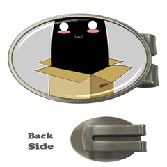 Black Cat In A Box Money Clips (oval)  by Catifornia