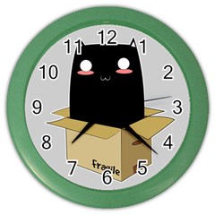 Black Cat In A Box Color Wall Clocks by Catifornia