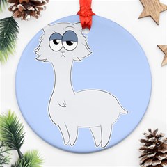 Grumpy Persian Cat Llama Ornament (round) by Catifornia