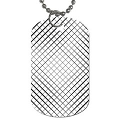 Simple Pattern Waves Plaid Black White Dog Tag (one Side)