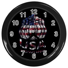 Usa Bowling  Wall Clocks (black) by Valentinaart