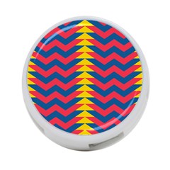 Lllustration Geometric Red Blue Yellow Chevron Wave Line 4-port Usb Hub (two Sides)  by Mariart