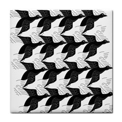 Swan Black Animals Fly Tile Coasters