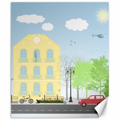 Urban Scene Canvas 20  X 24   by linceazul