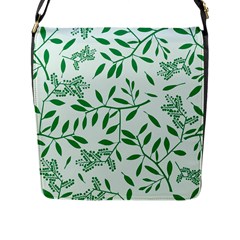 Leaves Foliage Green Wallpaper Flap Messenger Bag (l)  by Nexatart