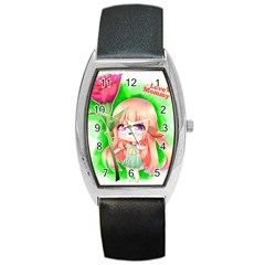 Happy Mother s Day Furry Girl Barrel Style Metal Watch by Catifornia