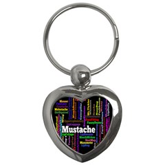 Mustache Key Chains (heart)  by Mariart