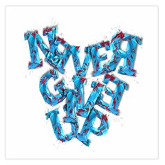 Sport Crossfit Fitness Gym Never Give Up Large Satin Scarf (square) by Nexatart