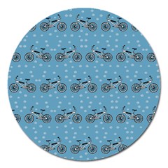 Bicycles Pattern Magnet 5  (round) by linceazul