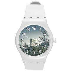 Fitz Roy Mountain, El Chalten Patagonia   Argentina Round Plastic Sport Watch (m) by dflcprints