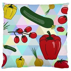 Vegetables Cucumber Tomato Large Cushion Case (two Sides) by Nexatart