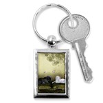 Wonderful Whte Unicorn With Black Horse Key Chains (Rectangle)  Front