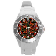 Bird Of Paradise Round Plastic Sport Watch (l) by Valentinaart