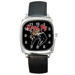 Kung Fu  Square Metal Watch by Valentinaart