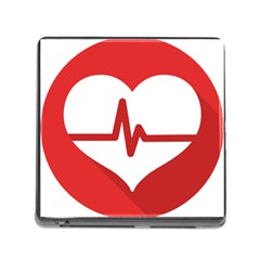 Cardiologist Hypertension Rheumatology Specialists Heart Rate Red Love Memory Card Reader (square) by Mariart