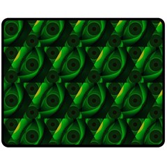 Green Eye Line Triangle Poljka Double Sided Fleece Blanket (medium)  by Mariart