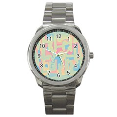 Abstract Art Sport Metal Watch by ValentinaDesign