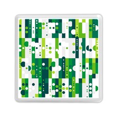 Generative Art Experiment Rectangular Circular Shapes Polka Green Vertical Memory Card Reader (square)  by Mariart