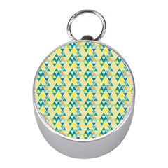 Colorful Triangle Pattern Mini Silver Compasses by berwies