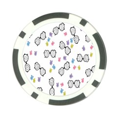 Glasses Bear Cute Doll Animals Poker Chip Card Guard (10 Pack) by Mariart