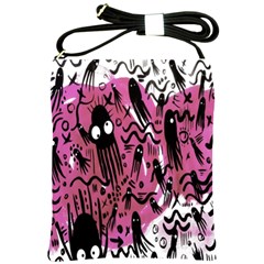 Octopus Colorful Cartoon Octopuses Pattern Black Pink Shoulder Sling Bags by Mariart