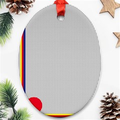 Watermark Circle Polka Dots Black Red Ornament (oval) by Mariart