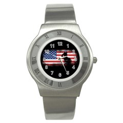 Honor Our Heroes On Memorial Day Stainless Steel Watch by Catifornia